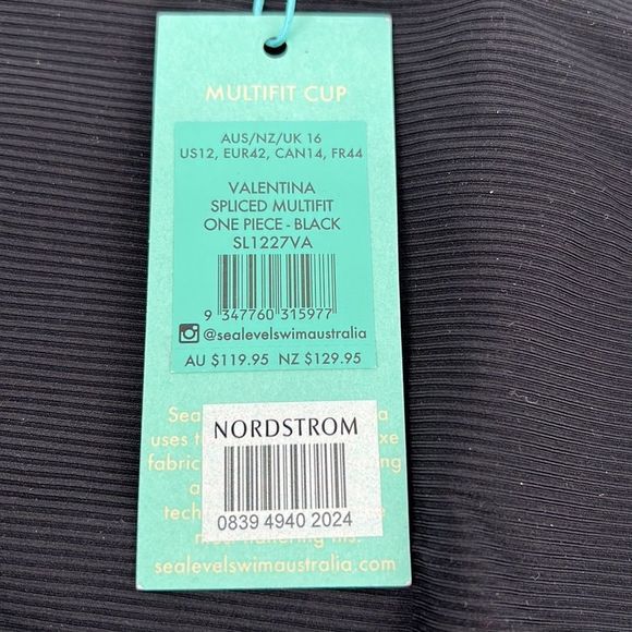 Sea Level Multi-fit Spliced Black One Piece Size 12 MSRP $120 NWT - Picture 8 of 9